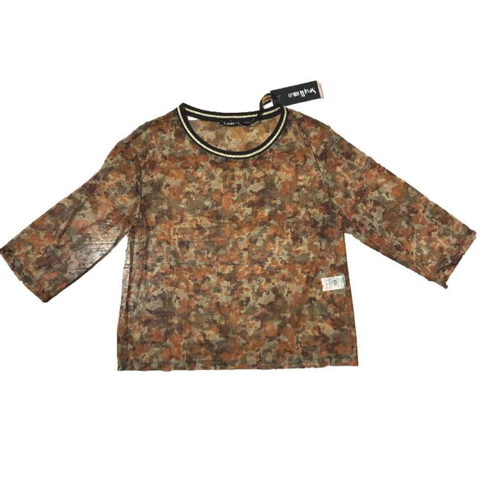 Camouflage  sheer blouse, Sexy Woman, Size M